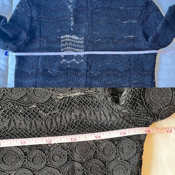 NWT Yas Pinna Long Sleeve High Neck Semi-sheer Lace Top S Black - Picture 14 of 16